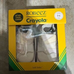 Robeez Crayola Soft Soles Baby Shoes - Cream